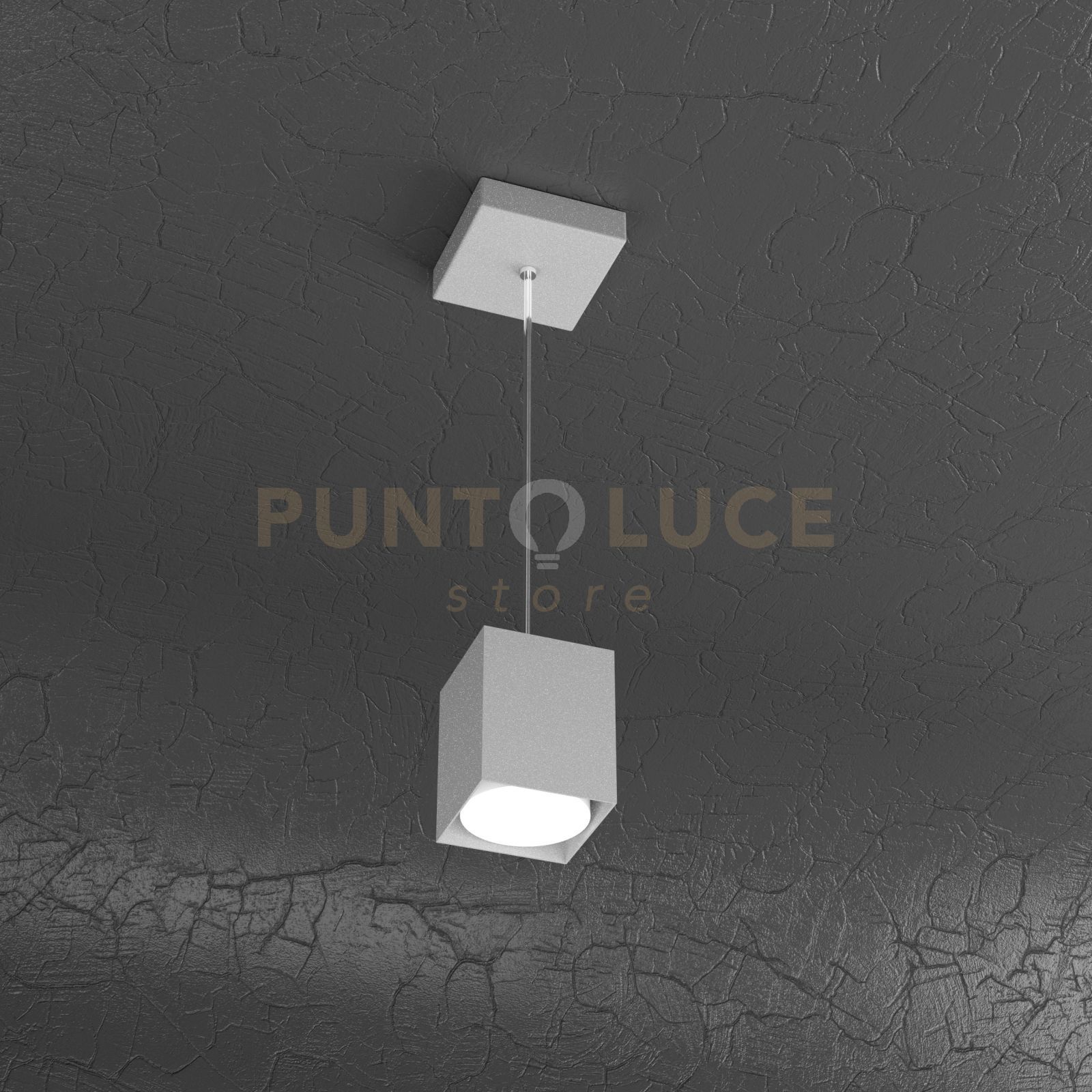 foto del prodotto top light sospensione moderna plate metallo grigio 1 luce gx53 10cm