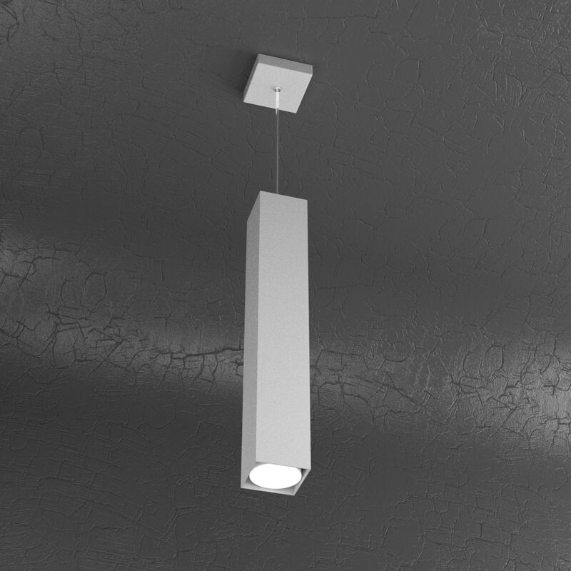 foto del prodotto top light sospensione moderna plate metallo grigio 1 luce gx53 50cm