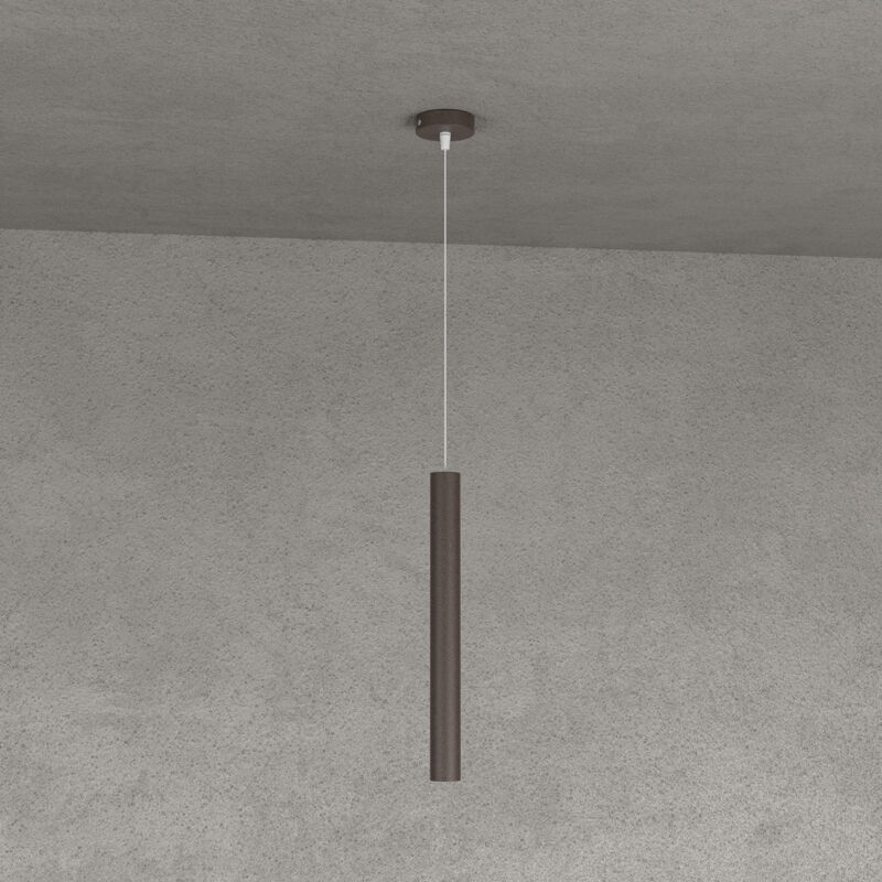 foto del prodotto top light sospensione moderna round tube metallo marrone 1 luce gu10