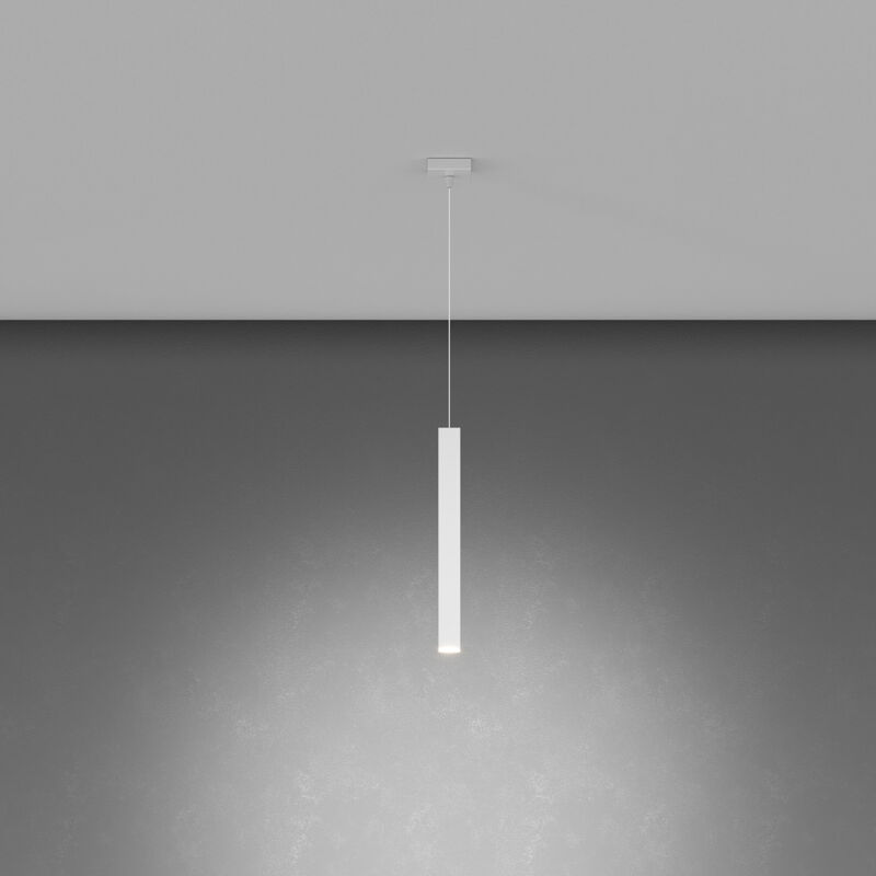 foto del prodotto top light sospensione moderna square tube metallo bianco 1 luce gu10