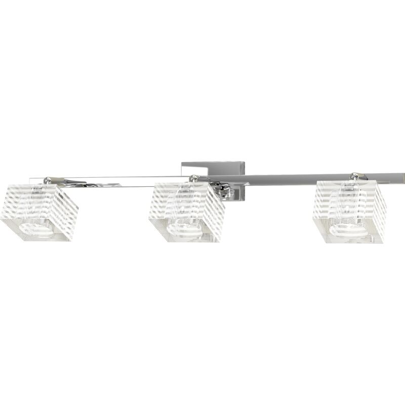 foto del prodotto top light toplight applique da parete 3 luci metropolitan con attacco g9, struttura cromo e vetro lavorato, design moderno 55x10x12cm