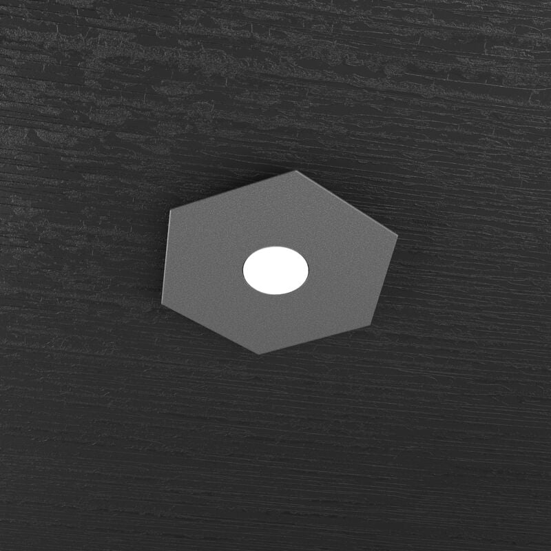 foto del prodotto top light toplight plafoniera da soffitto esagonale hexagon 1 luce con attacco gx53, struttura colore antracite, design moderno 25x29x3cm