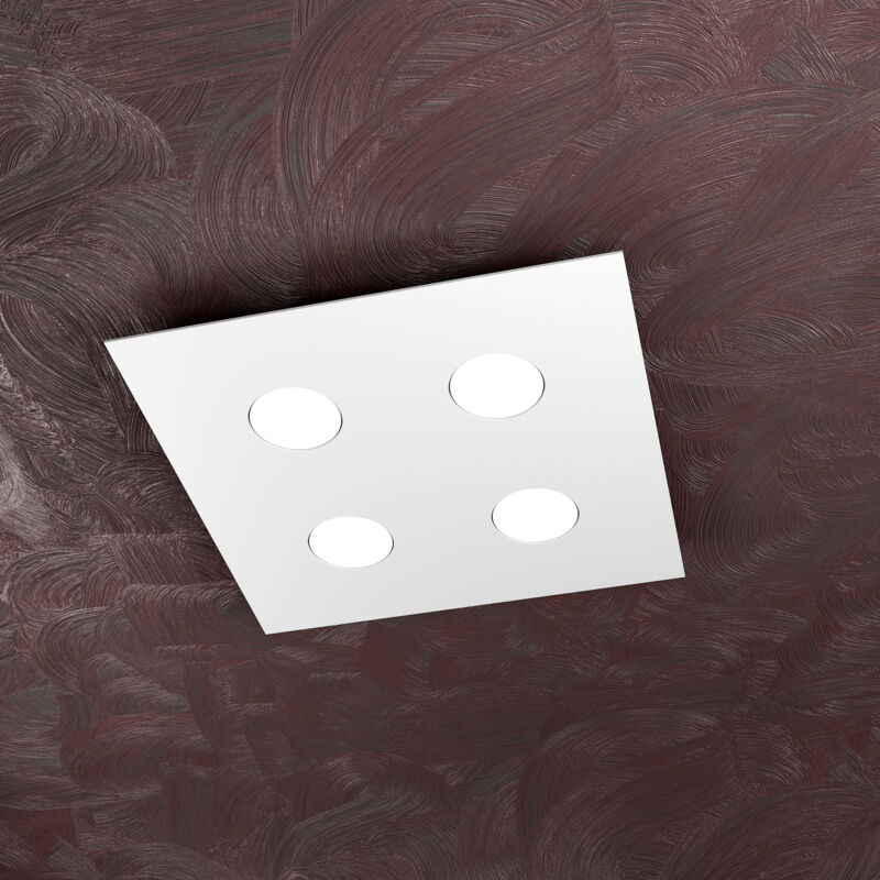 foto del prodotto top light toplight plafoniera da soffitto quadrata 4 luci area con attacco gx53, struttura colore bianco, design moderno 40x40x3cm