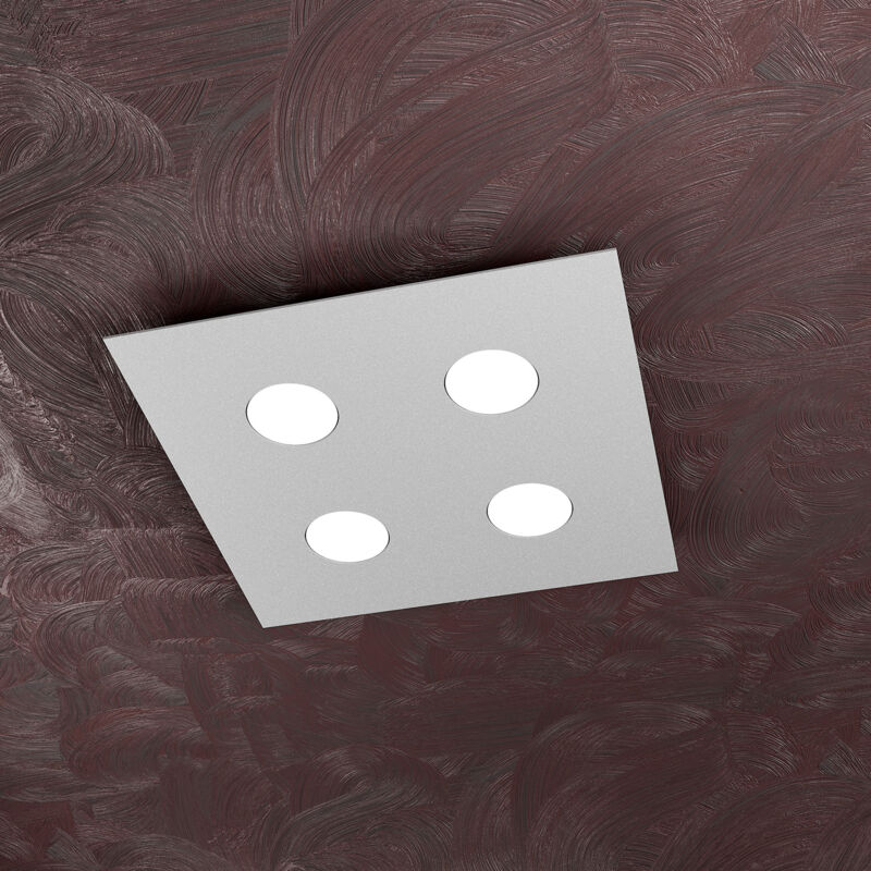 foto del prodotto top light toplight plafoniera da soffitto quadrata 4 luci area con attacco gx53, struttura colore grigio, design moderno 40x40x3cm