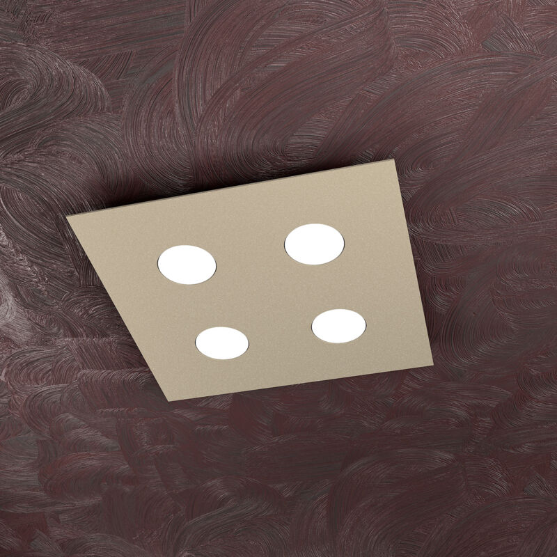 foto del prodotto top light toplight plafoniera da soffitto quadrata 4 luci area con attacco gx53, struttura colore sabbia, design moderno 40x40x3cm