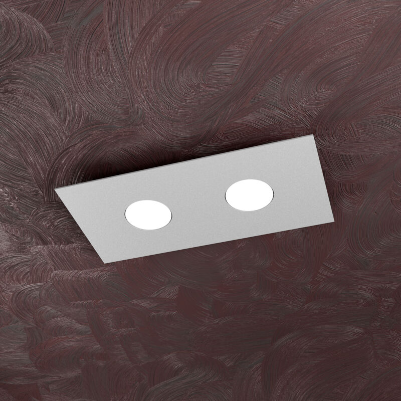 foto del prodotto top light toplight plafoniera da soffitto rettangolare 2 luci area con attacco gx53, struttura colore grigio, design moderno 40x20x3cm