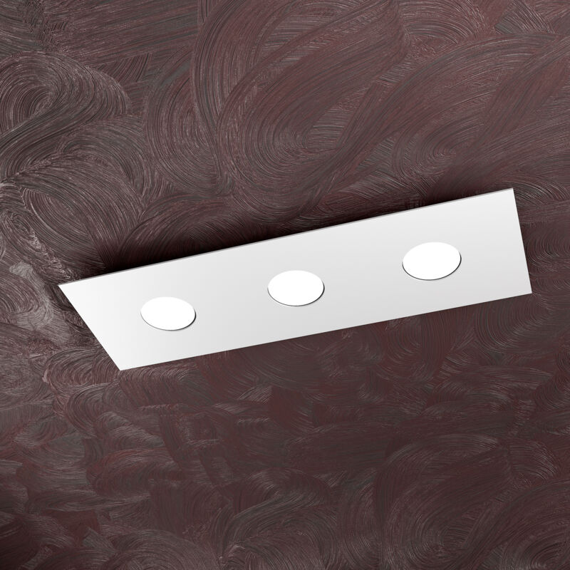 foto del prodotto top light toplight plafoniera da soffitto rettangolare 3 luci area con attacco gx53, struttura colore bianco, design moderno 60x20x3cm