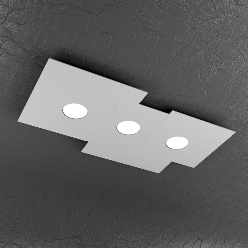 foto del prodotto top light toplight plafoniera da soffitto rettangolare 3 luci plate con attacco gx53, struttura colore grigio, design moderno 65x37x3cm
