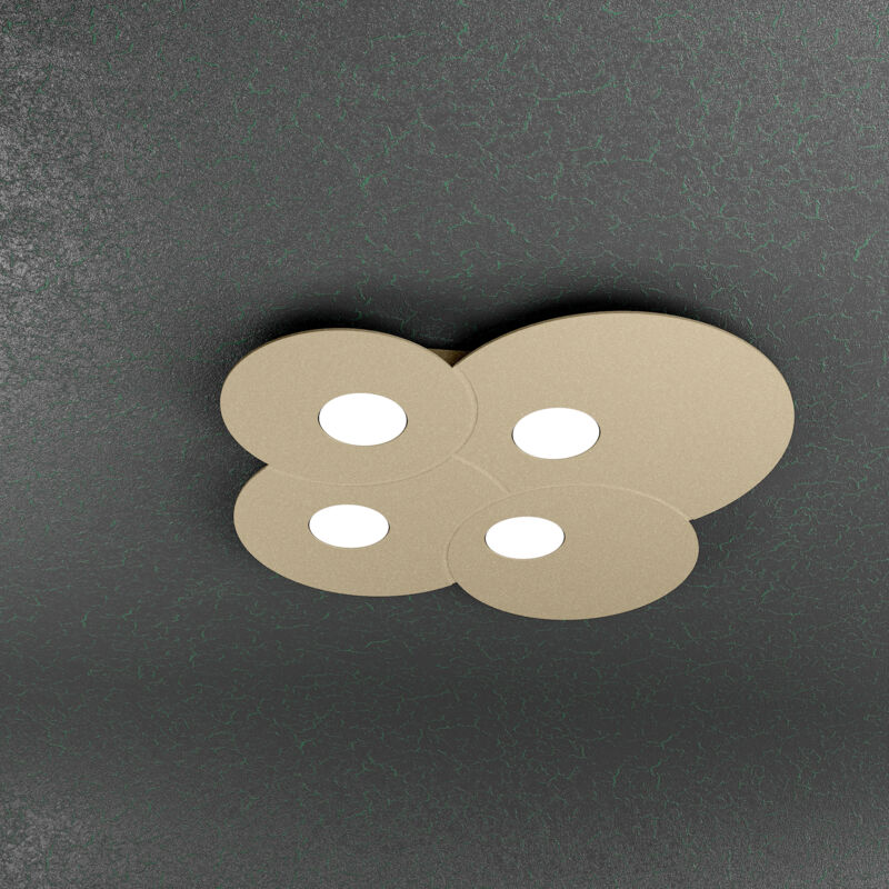 foto del prodotto top light toplight plafoniera da soffitto rotonda 4 luci cloud con attacco gx53, struttura colore sabbia, design moderno 49x48x3cm