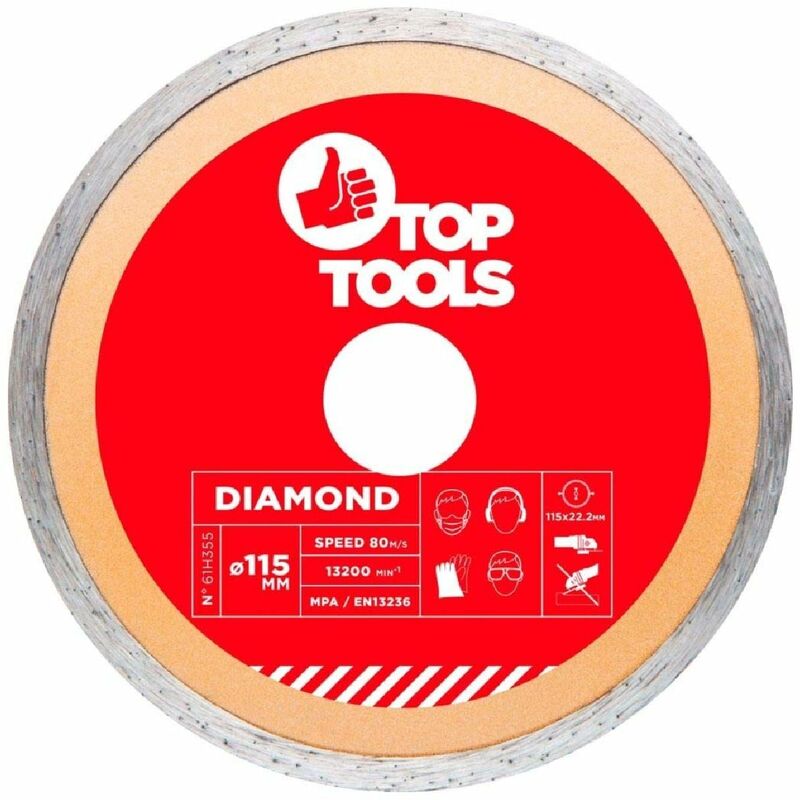 foto del prodotto top tools grupa topex disco diamantato 115 mm foro 22,2 mm corona continua