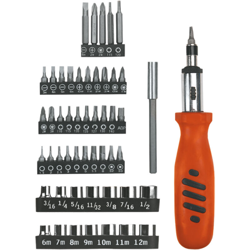 foto del prodotto top tools set avvitamento con inserti e bussole set 52 pz