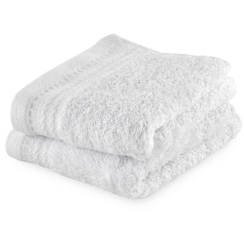 foto del prodotto top towel set di 2 asciugamani bidet asciugamani da bagno asciugamani piccoli 100 cotone pettinato 600 g m2 misura 30 x 50 cm bianco