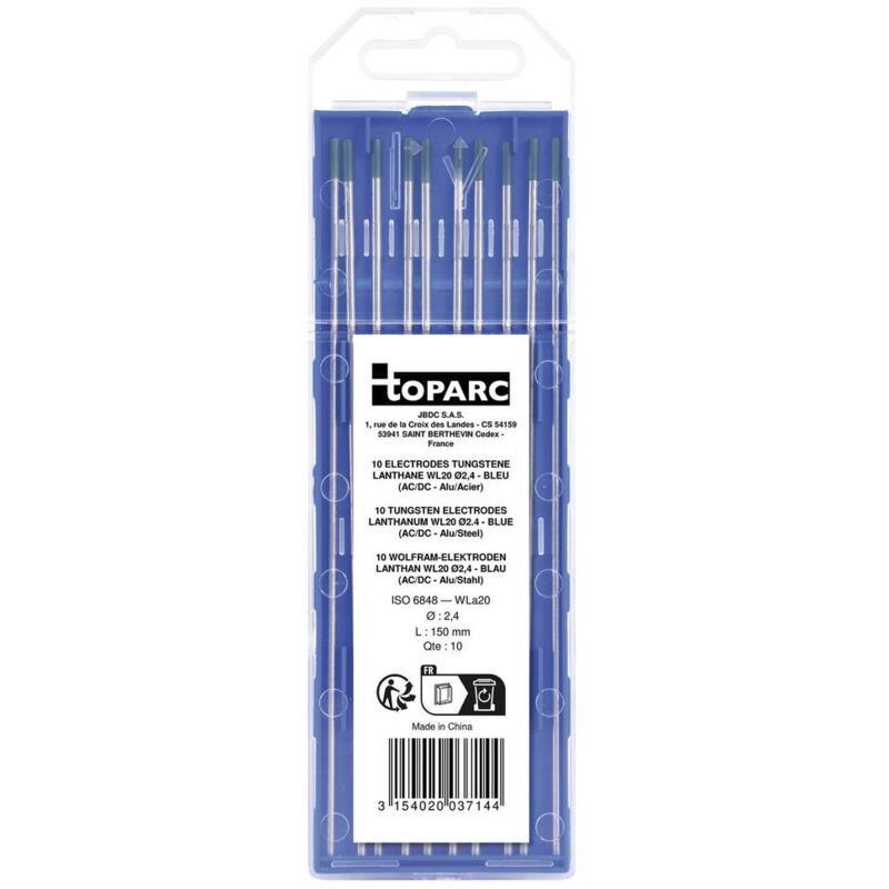 foto del prodotto toparc lanthan wl20 elettrodi per saldatura 10 pz. x l 2.4 mm x 150 mm