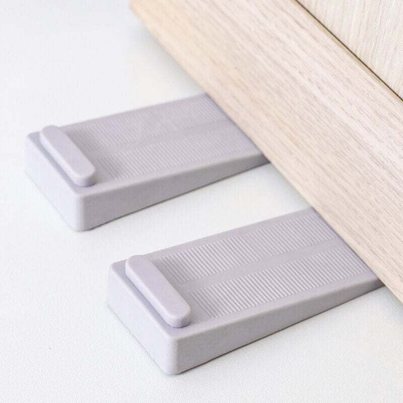 foto del prodotto topes de puerta de goma antideslizantes, juego de 6, altura ajustable, color gris