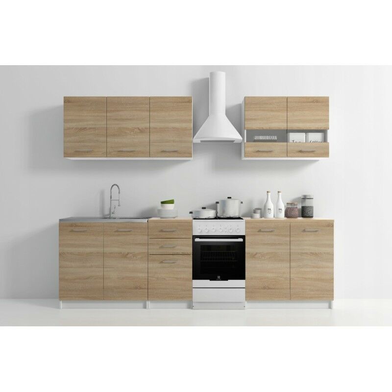 foto del prodotto topeshop elif cucina completa componibile lineare l 200 cm 6 pz compreso piano di lavoro completi mobili da cucina