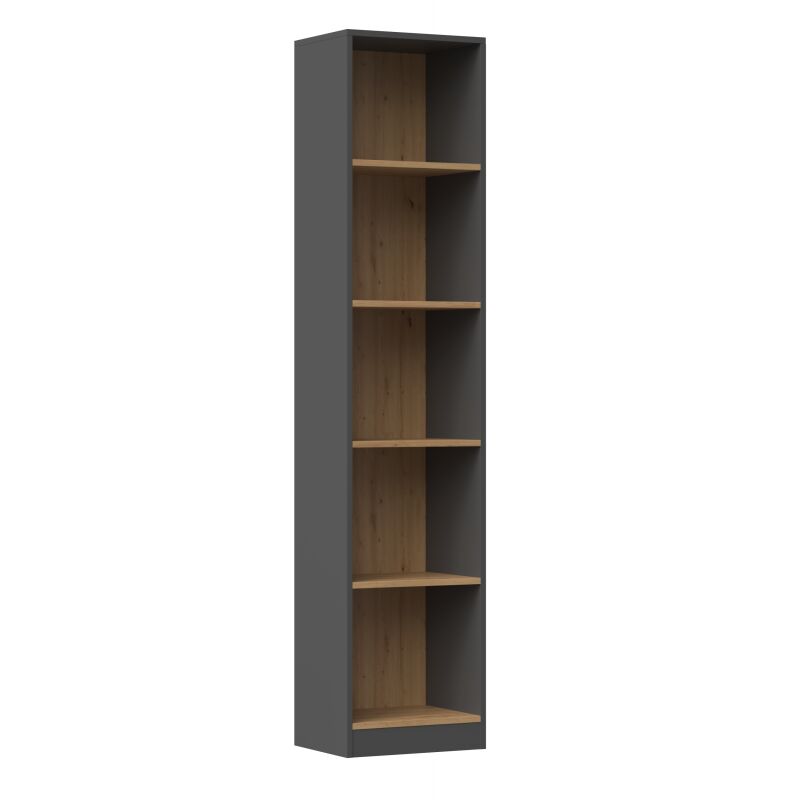 foto del prodotto topeshop florence libreria a 5 ripiani dimensioni 182x40x30 cm libreria contenitore