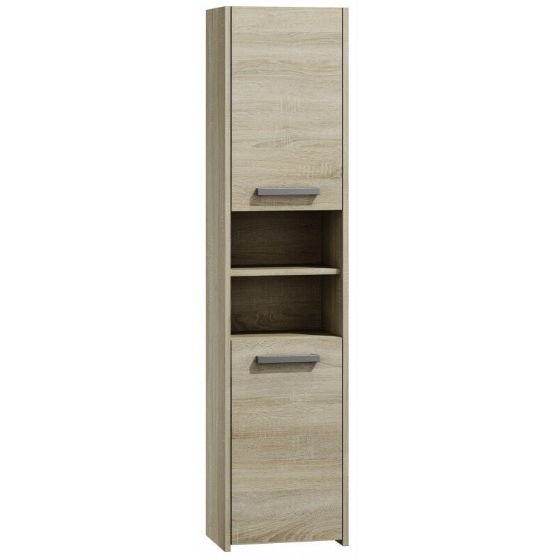 foto del prodotto topeshop pisa mobile da bagno in stile moderno 170x40x30cm mobile da bagno a colonna mobile da bagno effetto legno