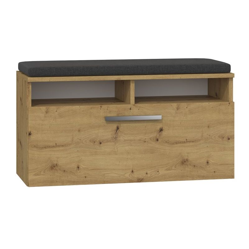 foto del prodotto topeshop rivi scarpiera con seduta e portaoggetti anta basculante dimensioni 46x85x35 6 ripiani artigianale