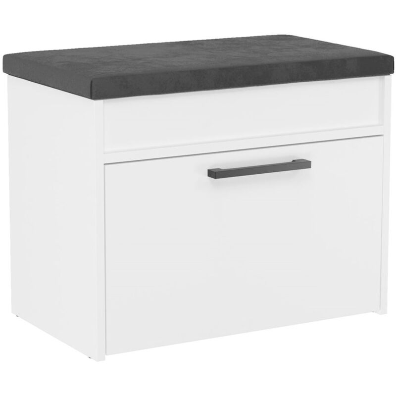foto del prodotto topeshop scarpiera parma mini bianca con seduta e contenitore ingresso per casa per ufficio