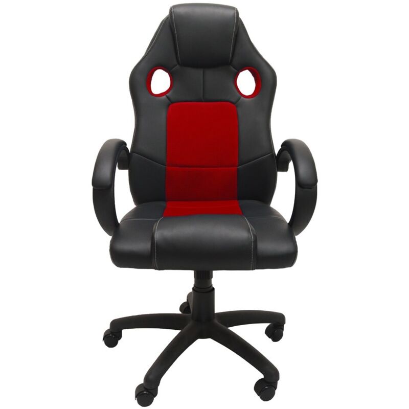 foto del prodotto topeshop - sedia girevole enzo chair rosso nero