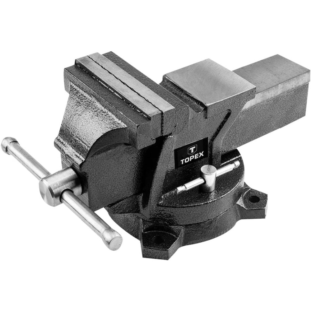 foto del prodotto topex 07a212 morsa da banco gire revole con base a perno, 125 ds