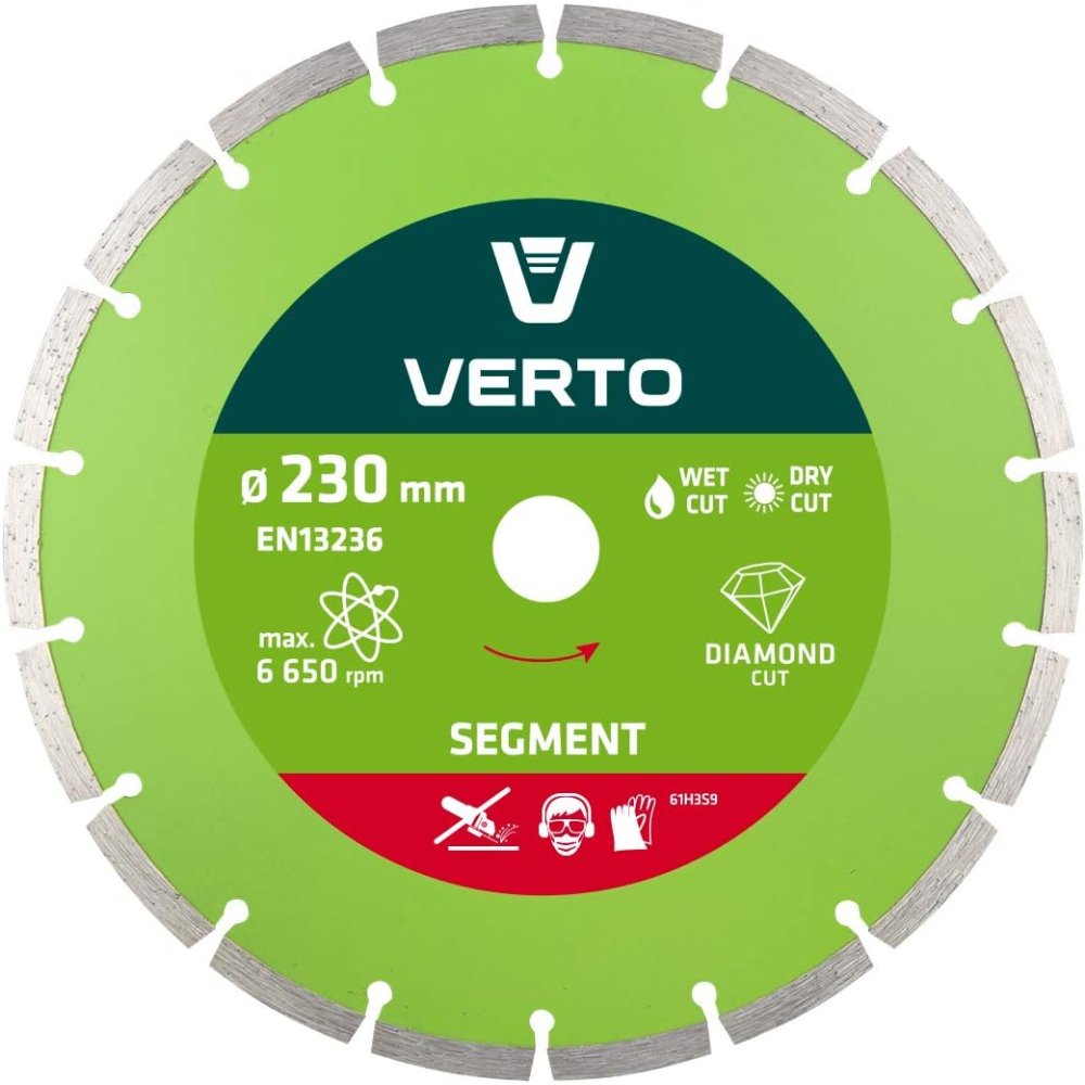 foto del prodotto topex 61h3s9 disco diamantato, 2 230 x 22,2 mm, segmentato ds