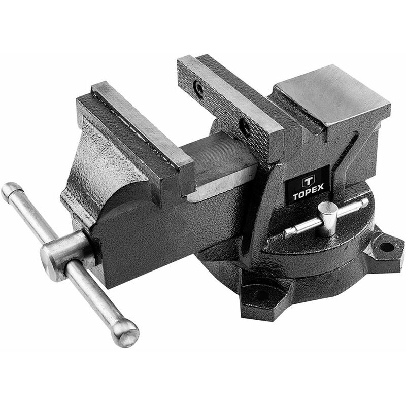 foto del prodotto topex morsa da banco base girevole larghezza ganasce mm 125