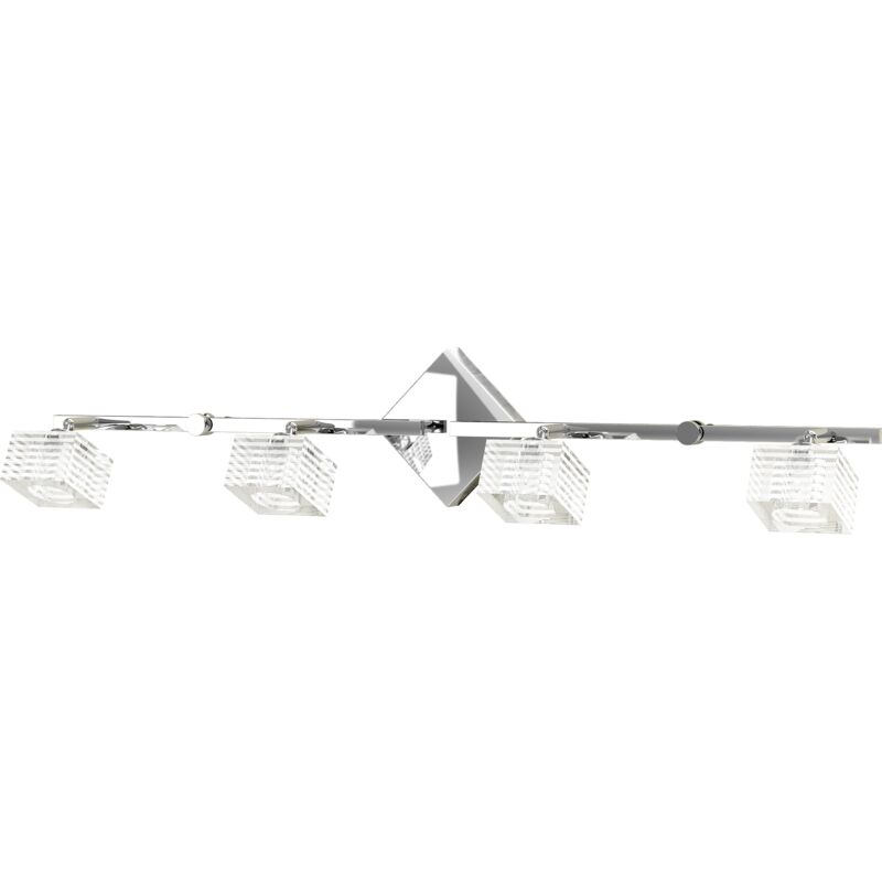 foto del prodotto toplight applique da parete 4 luci metropolitan con attacco g9, struttura cromo e vetro lavorato, design moderno 80x10x18cm
