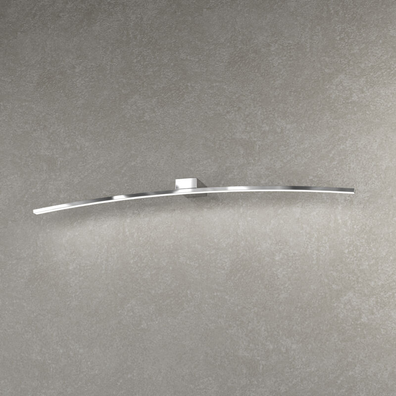 foto del prodotto toplight plafoniera da parete curved con led integrato, struttura in metallo cromato, design moderno 90x7x16cm 15w