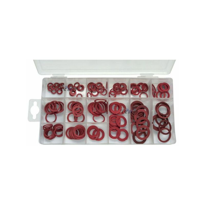 foto del prodotto topolenashop 150 pz guarnizioni compresse in fibra 14 misure diverse anelli rondelle piatte