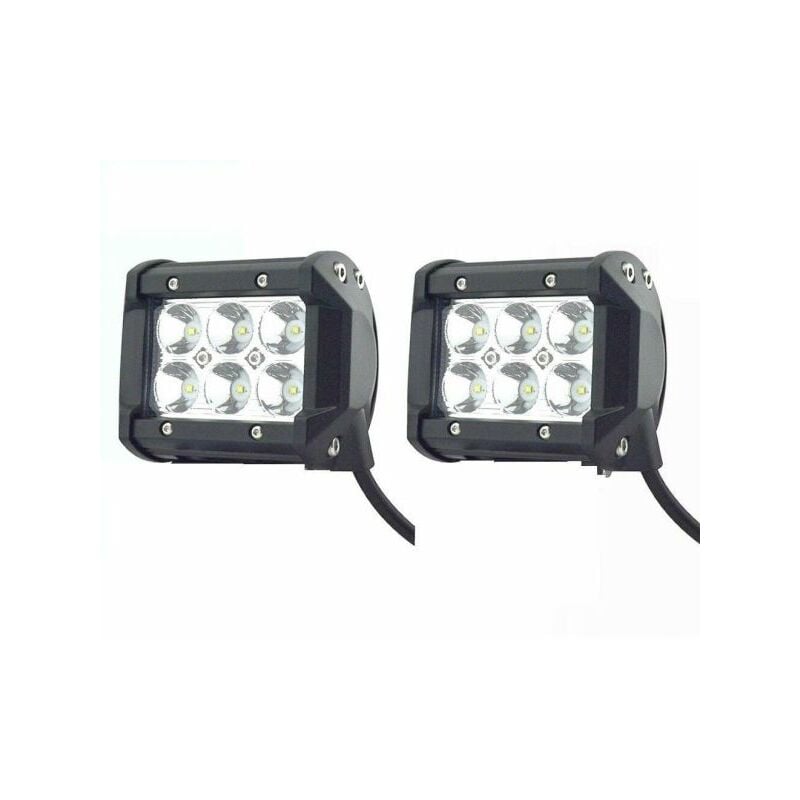 foto del prodotto topolenashop 2 x faro supplementare profondita auto fuoristrada 12v 18w 6 led rettangolare