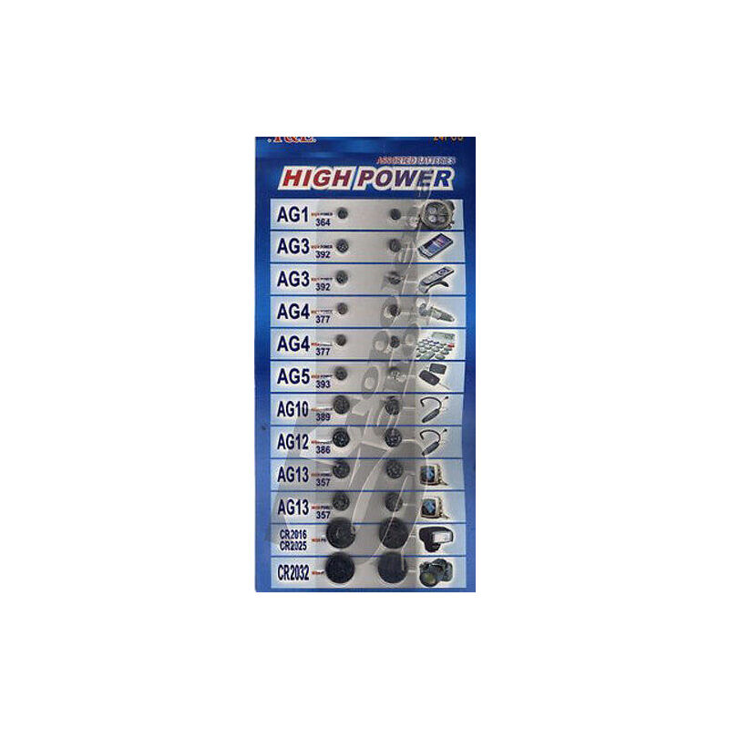foto del prodotto topolenashop 24 batterie pile a bottone a litio ag1 ag3 ag4 ag5 ag10 ag1 cr2016 cr2025 cr2032