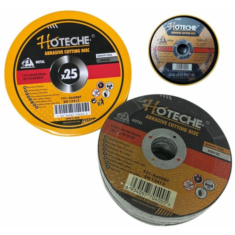 foto del prodotto topolenashop 25 pezzi disco abrasivo da taglio ferro 115x1,0x22,23mm. ultra sottile hoteche