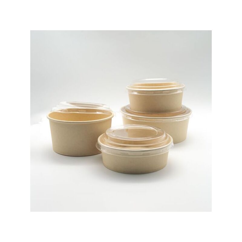 foto del prodotto topolenashop 4 ciotole 750ml bio per cibo caldo e freddo in cartone con coperchio rotondo