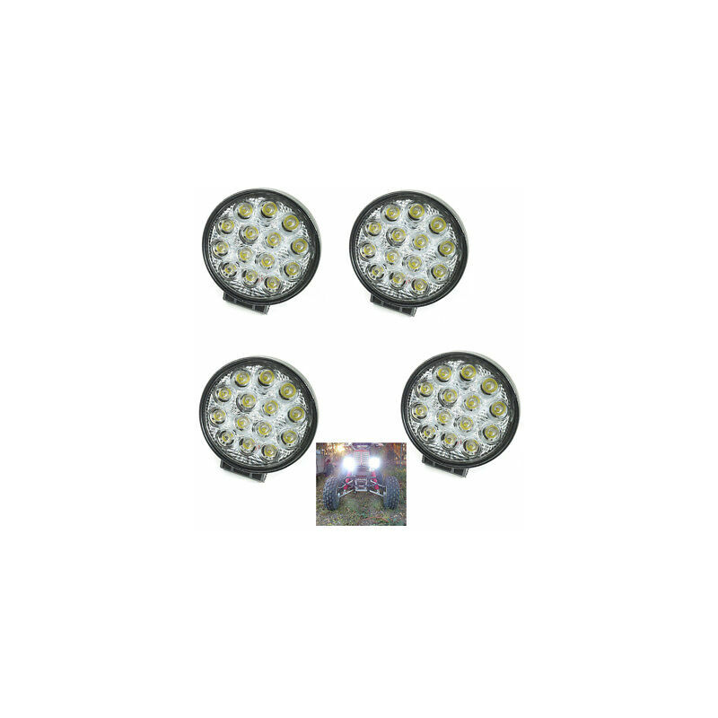 foto del prodotto topolenashop 4x 42w led luce faro lampada da lavoro faretto auto barca camion klw suv 12v 24v