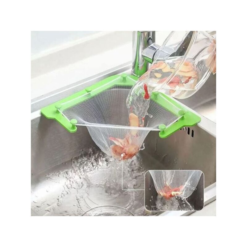 foto del prodotto topolenashop 50 filtro sacchetto a rete per lavello lavandino angolare per rifiuti da cucina