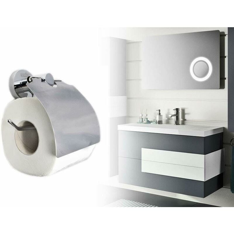 foto del prodotto topolenashop accessorio bagno porta carta igienica acciaio cromato 58765
