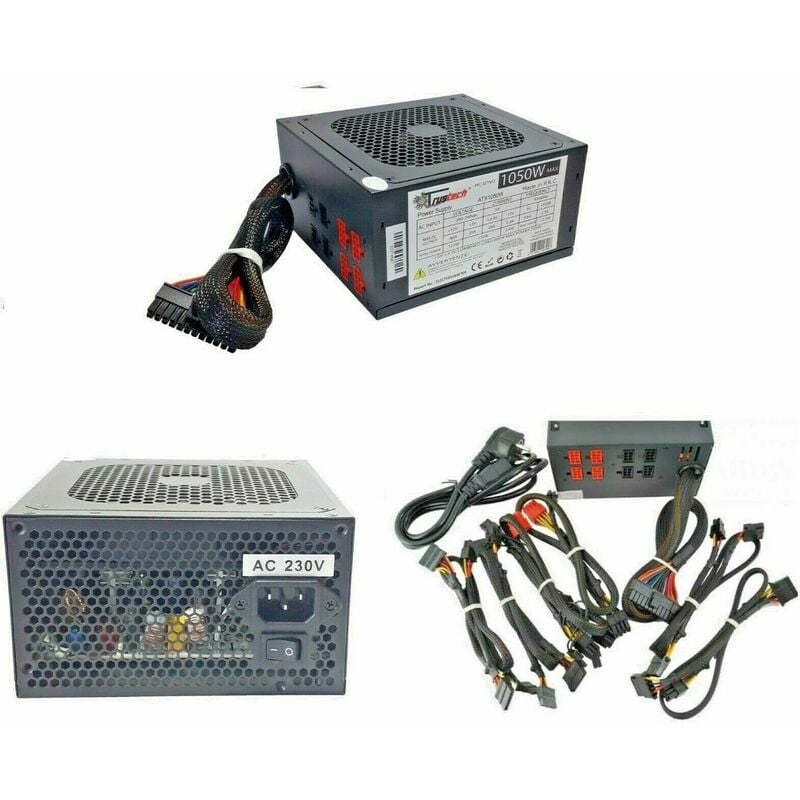 foto del prodotto topolenashop alimentatore per pc desktop 1050w atx 20 24pin sata pci e molex
