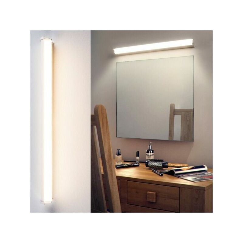 foto del prodotto topolenashop applique lampada da parete a led da specchio bagno 6500k silver 9w 12w 18w 9w 31cm