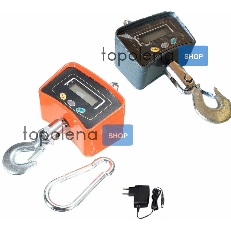 foto del prodotto topolenashop bilancia da gru da 1000 kg digitale professionale con gancio acciaio industriale