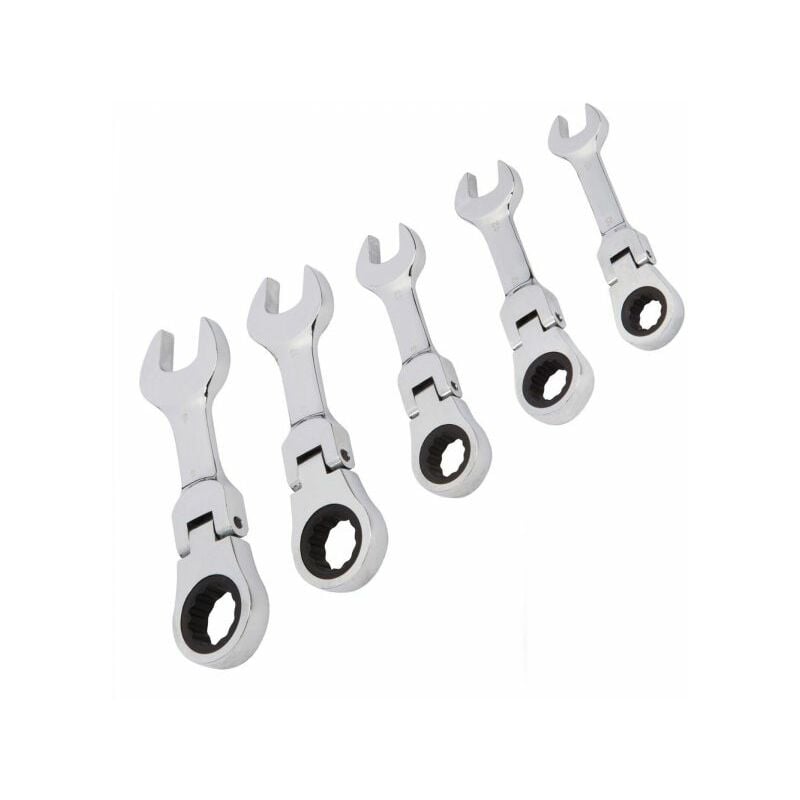foto del prodotto topolenashop chiavi combinate a cricchetto set da 5 pz 10 12 13 17 e 19mm art. 04384