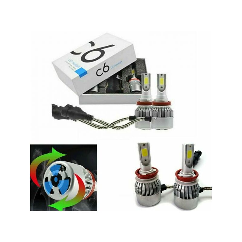 foto del prodotto topolenashop coppia lampade led auto fari h11 moto kit lampadine 36w luce bianca 6000k 3800lm