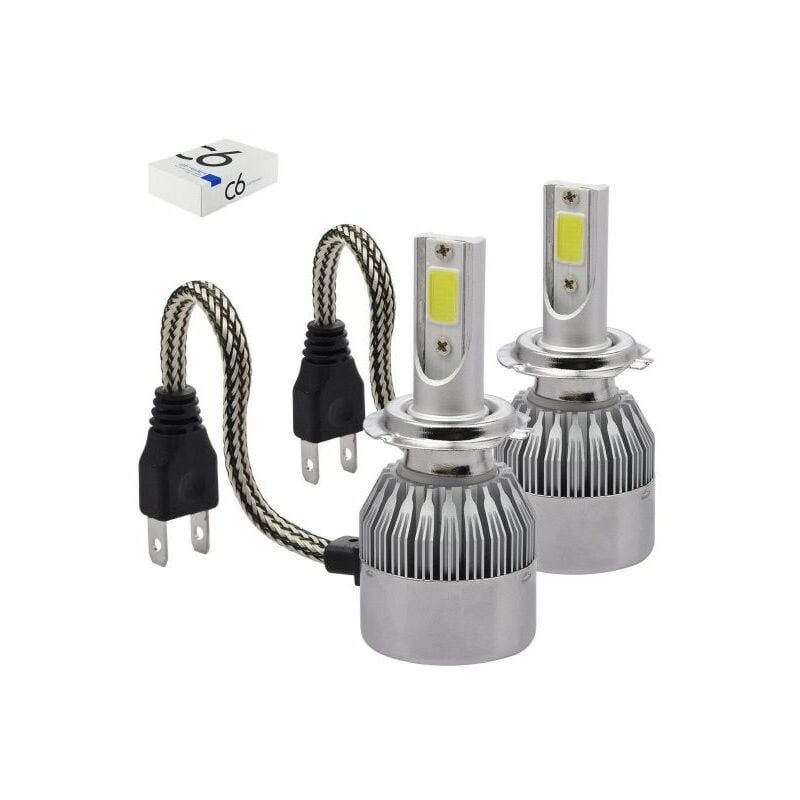 foto del prodotto topolenashop coppia lampade led auto fari h7 moto kit lampadine 36w luce bianca 6000k 3800lm