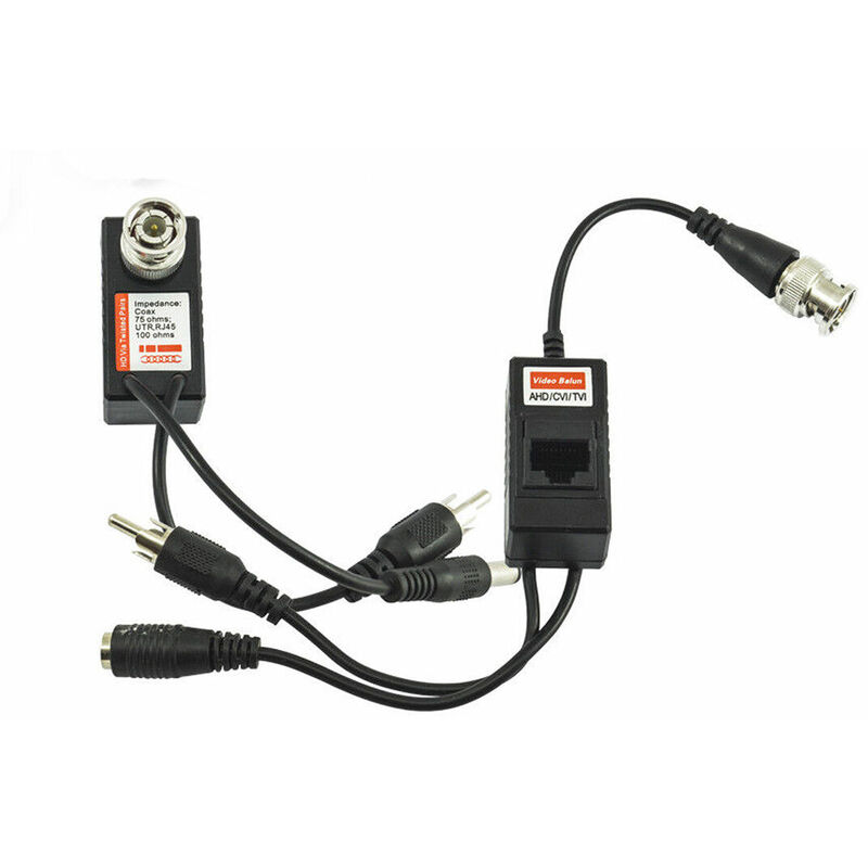 foto del prodotto topolenashop coppia trasmettitori video audio balun alimentazione porta lan rj45 cavo cat 5