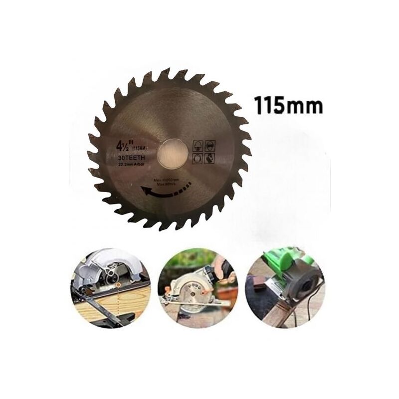 foto del prodotto topolenashop disco per taglio legno 115mm per smerigliatrice 30 denti115 x 22.22mm art.31581