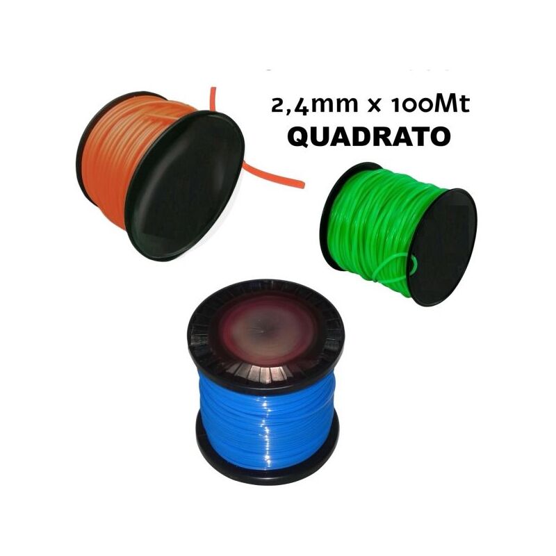 foto del prodotto topolenashop filo per decespugliatore quadrato 2.4 mm bobina 100mt taglaerba cavo matassa
