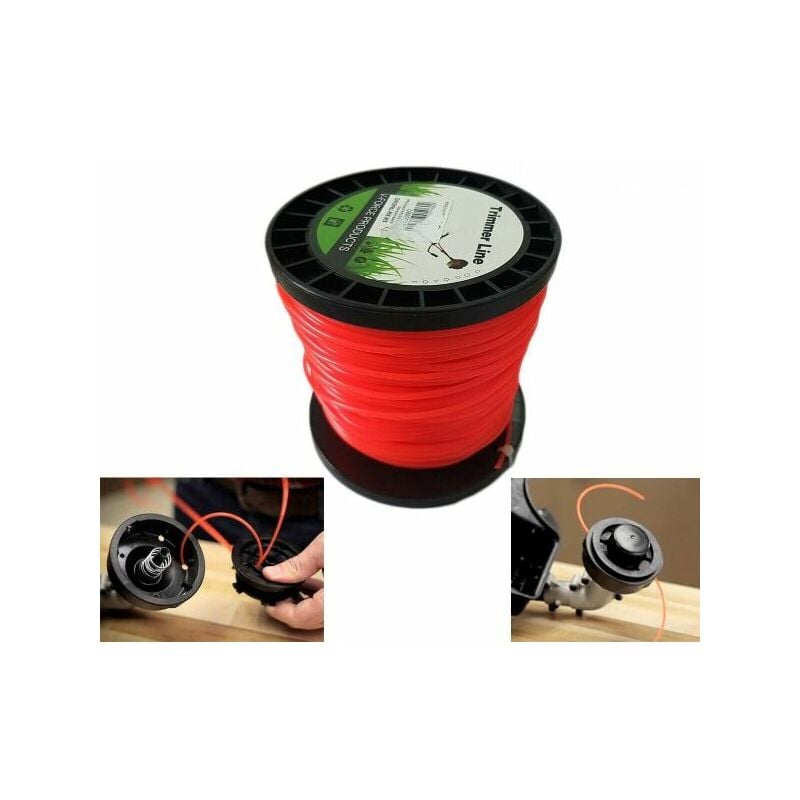 foto del prodotto topolenashop filo per decespugliatore tondo 3.0mm bobina 100mt taglaerba cavo matassa rosso