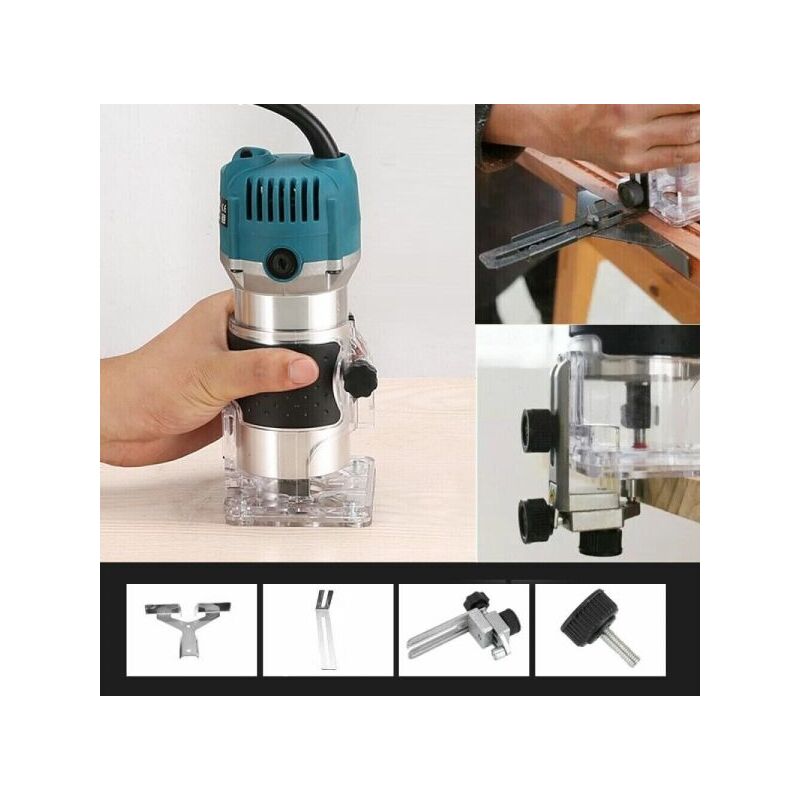 foto del prodotto topolenashop fresatrice verticale elettrica 710w 6mm rifilatore fresa x legno trimmer