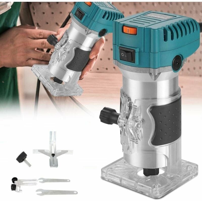 foto del prodotto topolenashop fresatrice verticale elettrica 800w 6.35mm 6mm 8mm rifilatore fresa per legno