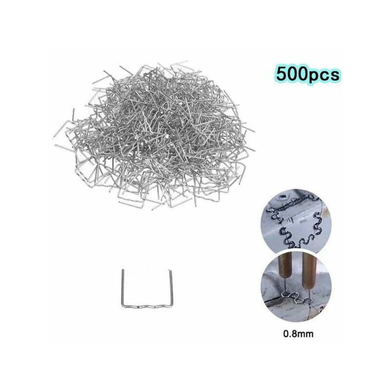 foto del prodotto topolenashop graffette punti metallici per pistola saldatore plastica 500pz 0.8mm flat